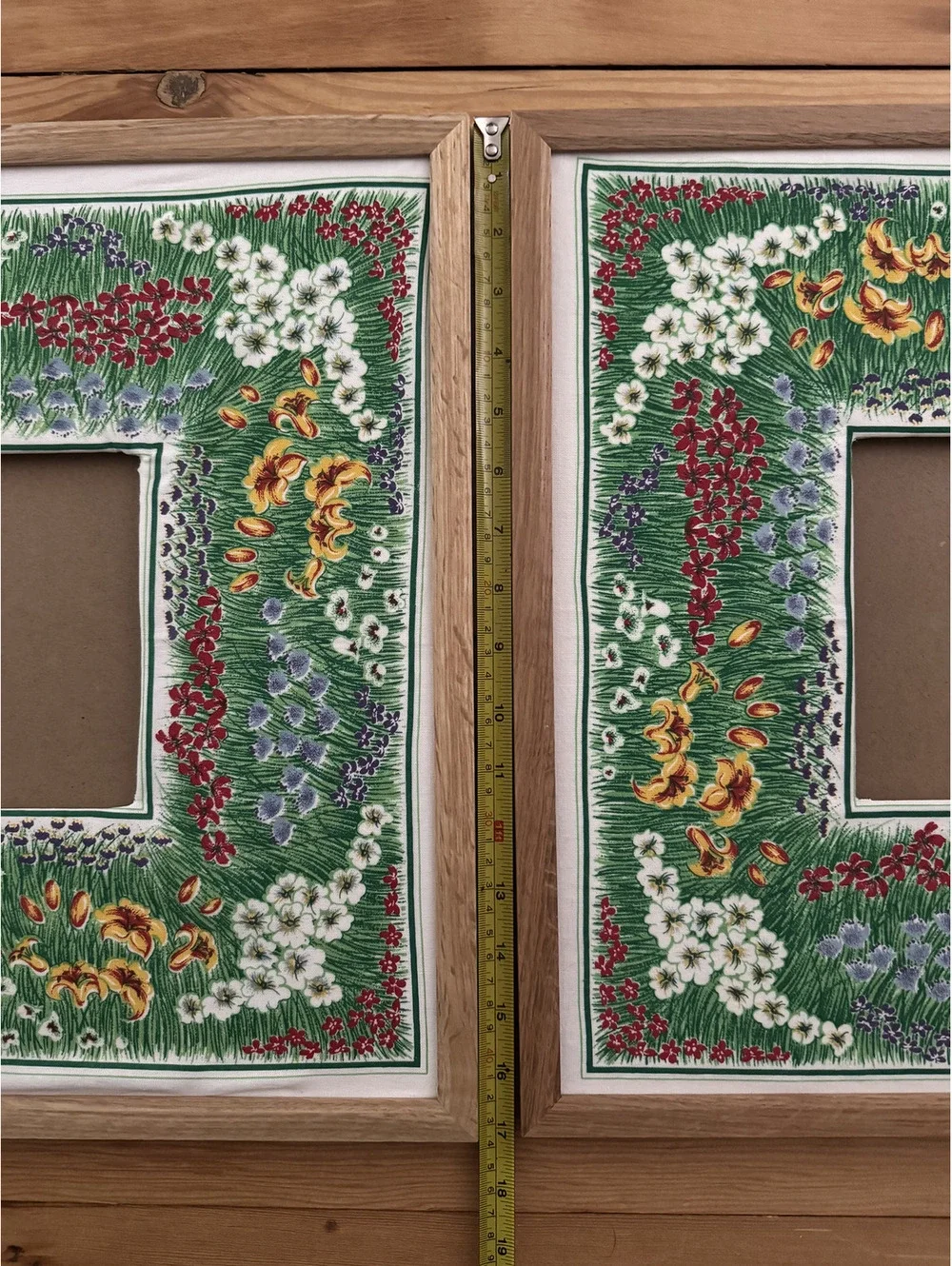 Pair of Handmaid Vintage Floral Square Picture Frames